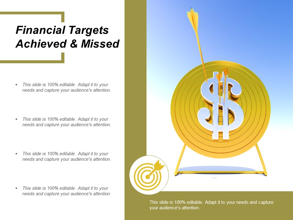 Financial Targets Achieved And Missed Ppt Powerpoint Presentation Layouts Grid
