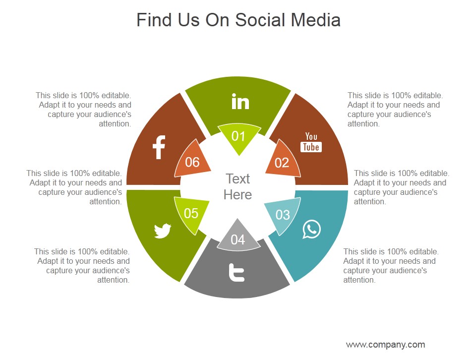 Find Us On Social Media Ppt PowerPoint Presentation Layout