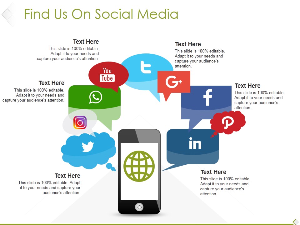 Find Us On Social Media Ppt PowerPoint Presentation Summary Diagrams