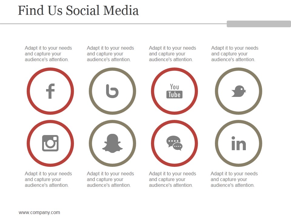 Find Us Social Media Ppt PowerPoint Presentation Background Images
