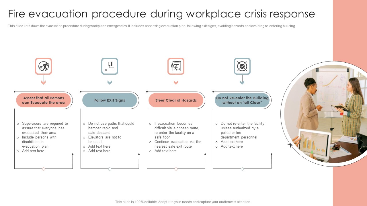 Fire Evacuation Procedure During Workplace Crisis Response Background PDF