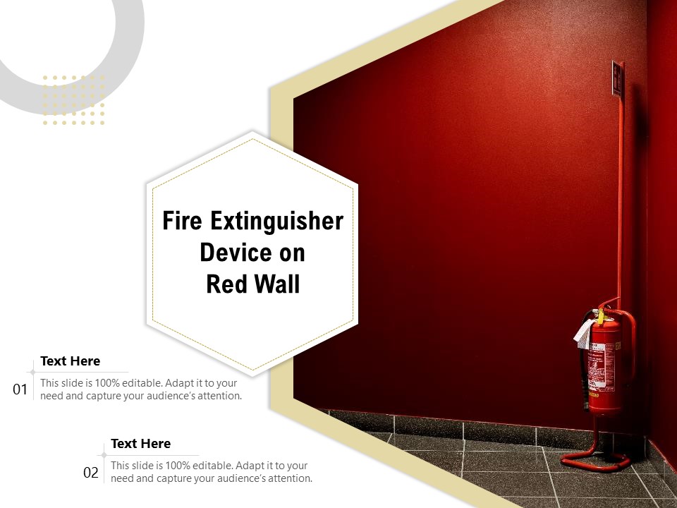 Fire Extinguisher Device On Red Wall Ppt PowerPoint Presentation Show Ideas PDF