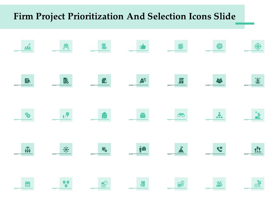 Firm Project Prioritization And Selection Icons Slide Summary PDF