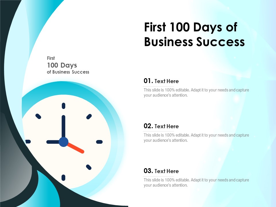 First 100 Days Of Business Success Ppt PowerPoint Presentation Visual Aids Infographics PDF