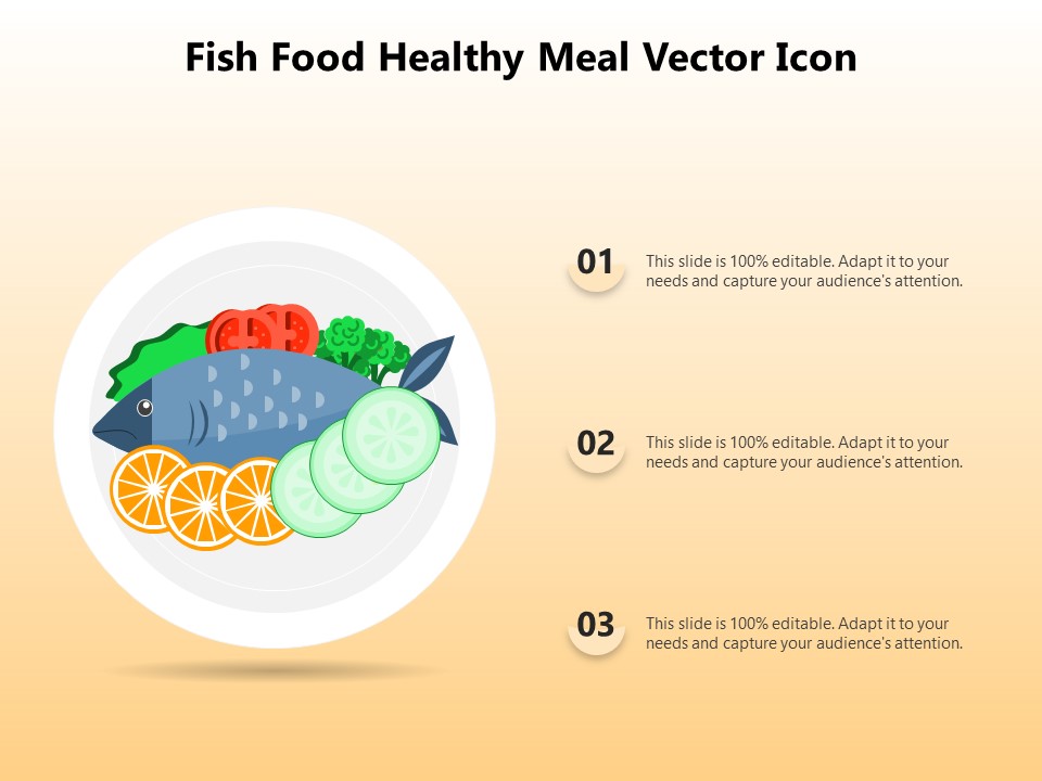 Fish Food Healthy Meal Vector Icon Ppt PowerPoint Presentation Ideas Summary PDF