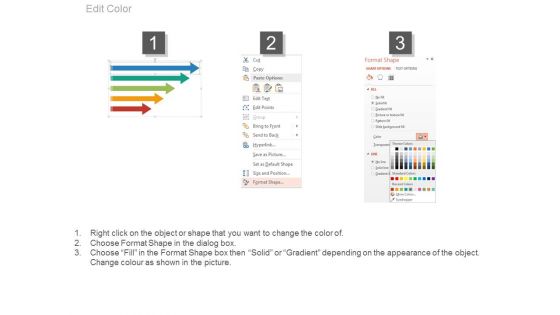 Five Arrows Diagram For Process Flow Powerpoint Slides