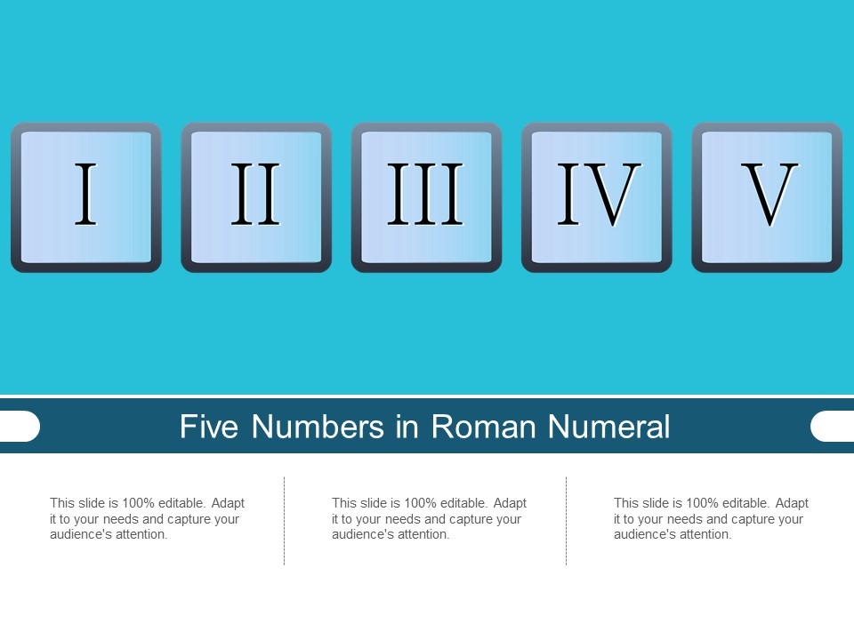 Five Numbers In Roman Numeral Ppt PowerPoint Presentation Template