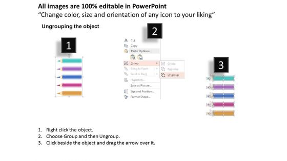 Five Pencils Design Team Work Illustration PowerPoint Template