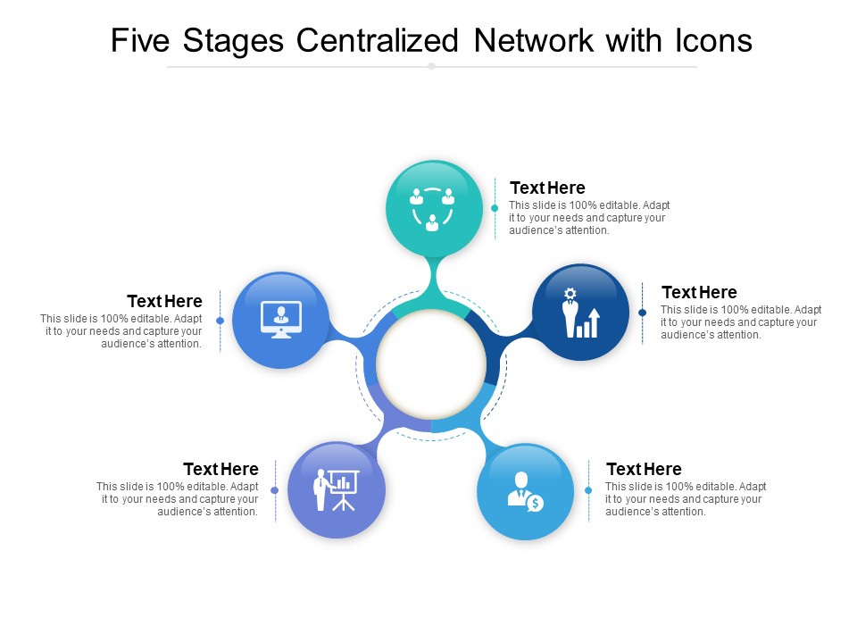 Five Stages Centralized Network With Icons Ppt PowerPoint Presentation Inspiration Show
