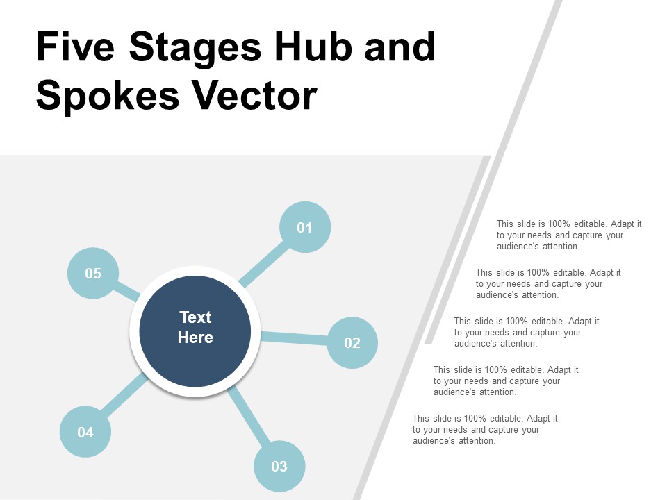 Five Stages Hub And Spokes Vector Ppt Powerpoint Presentation Show Pictures