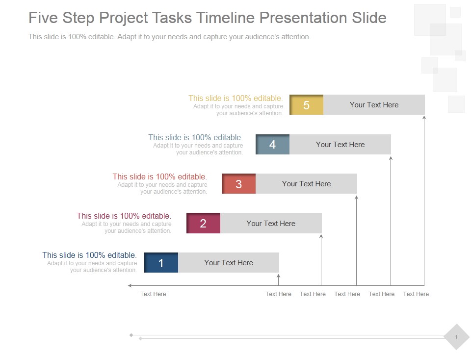 Five Step Project Tasks Timeline Ppt PowerPoint Presentation Backgrounds