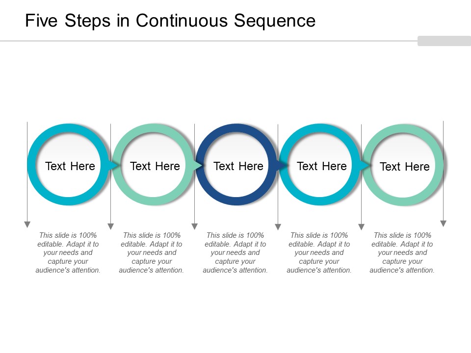 Five Steps In Continuous Sequence Ppt PowerPoint Presentation Summary Example