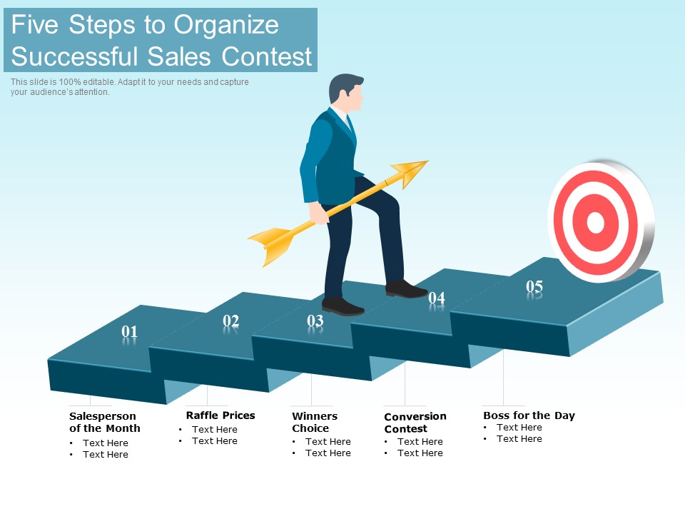 Five Steps To Organize Successful Sales Contest Ppt PowerPoint Presentation Summary Background PDF
