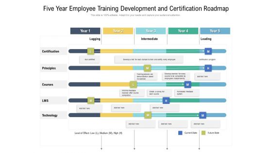 Five Year Employee Training Development And Certification Roadmap Ideas