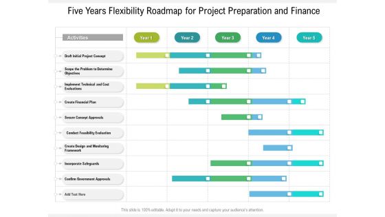 Five Years Flexibility Roadmap For Project Preparation And Finance Designs