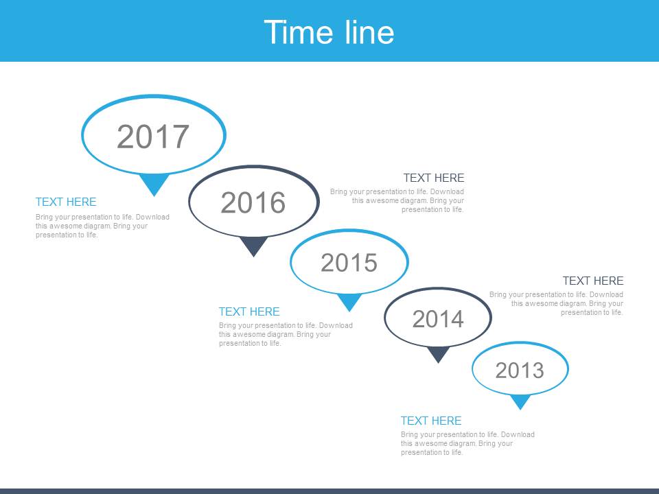 Five Years Sequential Timeline For Business Powerpoint Slides