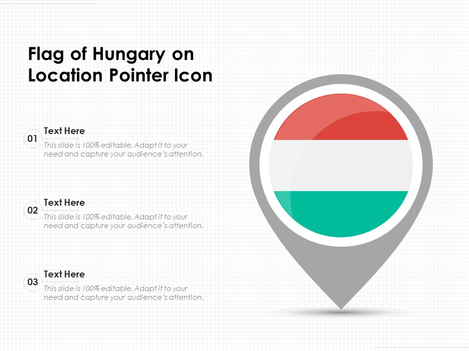Flag Of Hungary On Location Pointer Icon Ppt PowerPoint Presentation File Background Image PDF