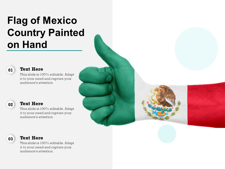 Flag Of Mexico Country Painted On Hand Ppt PowerPoint Presentation Summary Display PDF