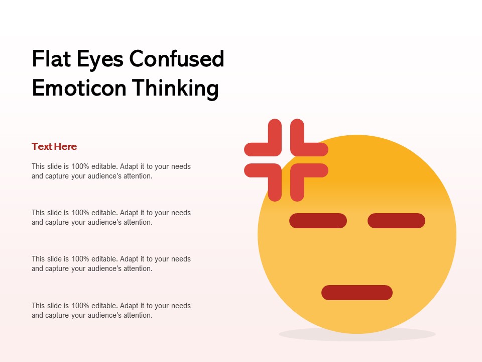 Flat Eyes Confused Emoticon Thinking Ppt PowerPoint Presentation Gallery Diagrams PDF
