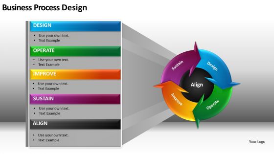 Flow Process Cycle Chart PowerPoint Slides