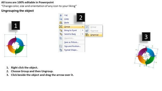 Flow Process Cycle Chart PowerPoint Slides