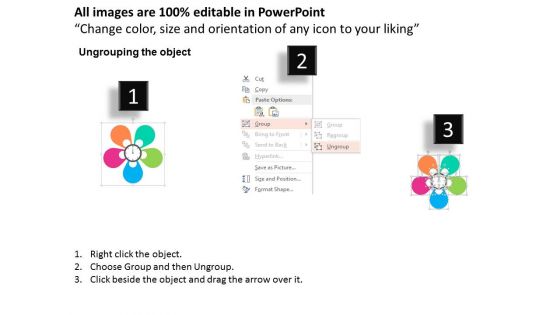 Flower Petal Around Clock For Time Management Powerpoint Templates