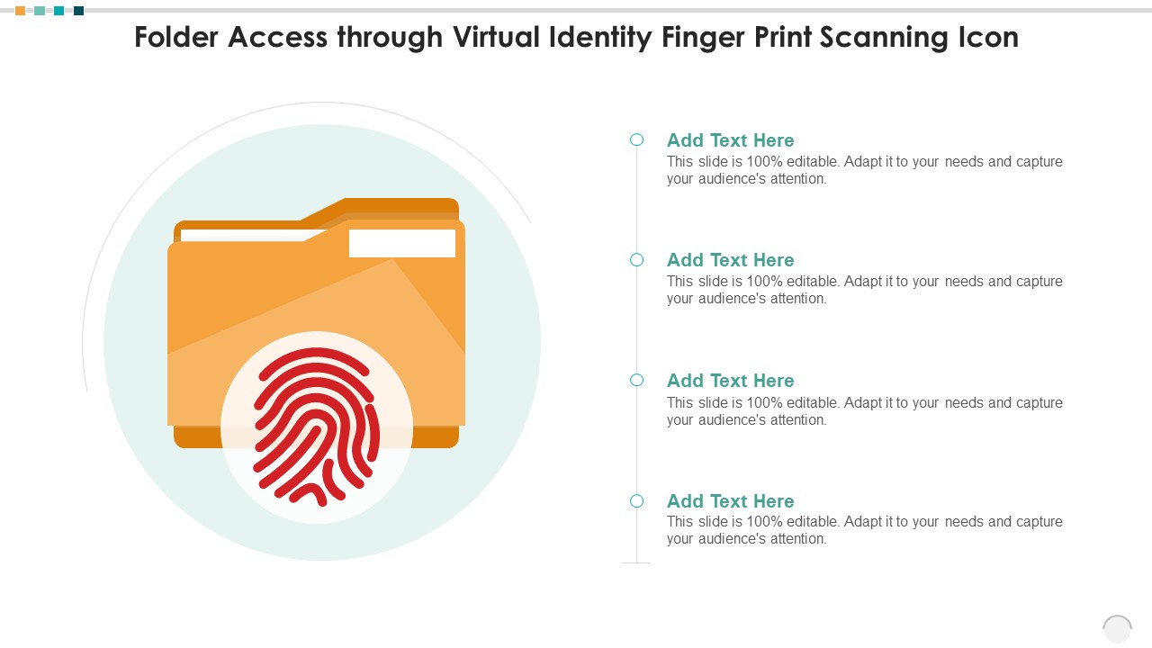 Folder Access Through Virtual Identity Finger Print Scanning Icon Graphics PDF