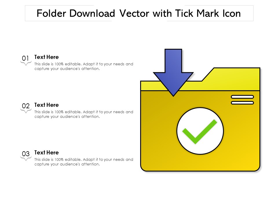 Folder Download Vector With Tick Mark Icon Ppt PowerPoint Presentation Icon Show PDF