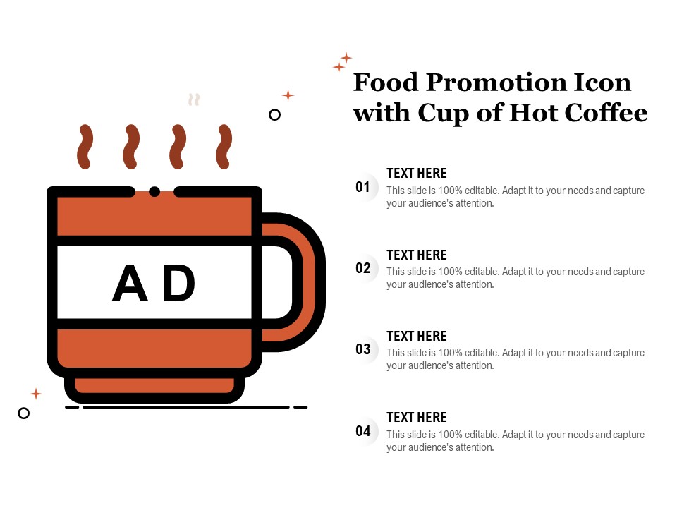 Food Promotion Icon With Cup Of Hot Coffee Ppt PowerPoint Presentation File Infographic Template PDF