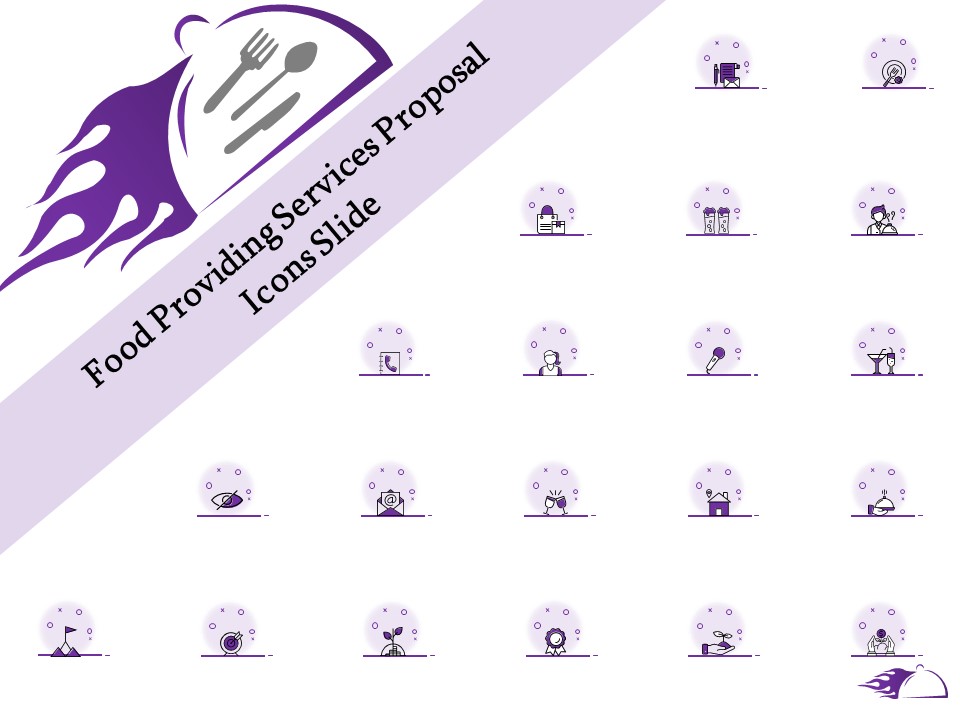 Food Providing Services Proposal Icons Slide Ppt PowerPoint Presentation Show PDF