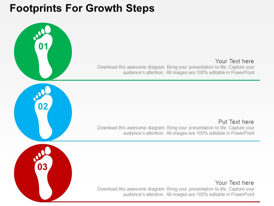 Footprints For Growth Steps Powerpoint Templates