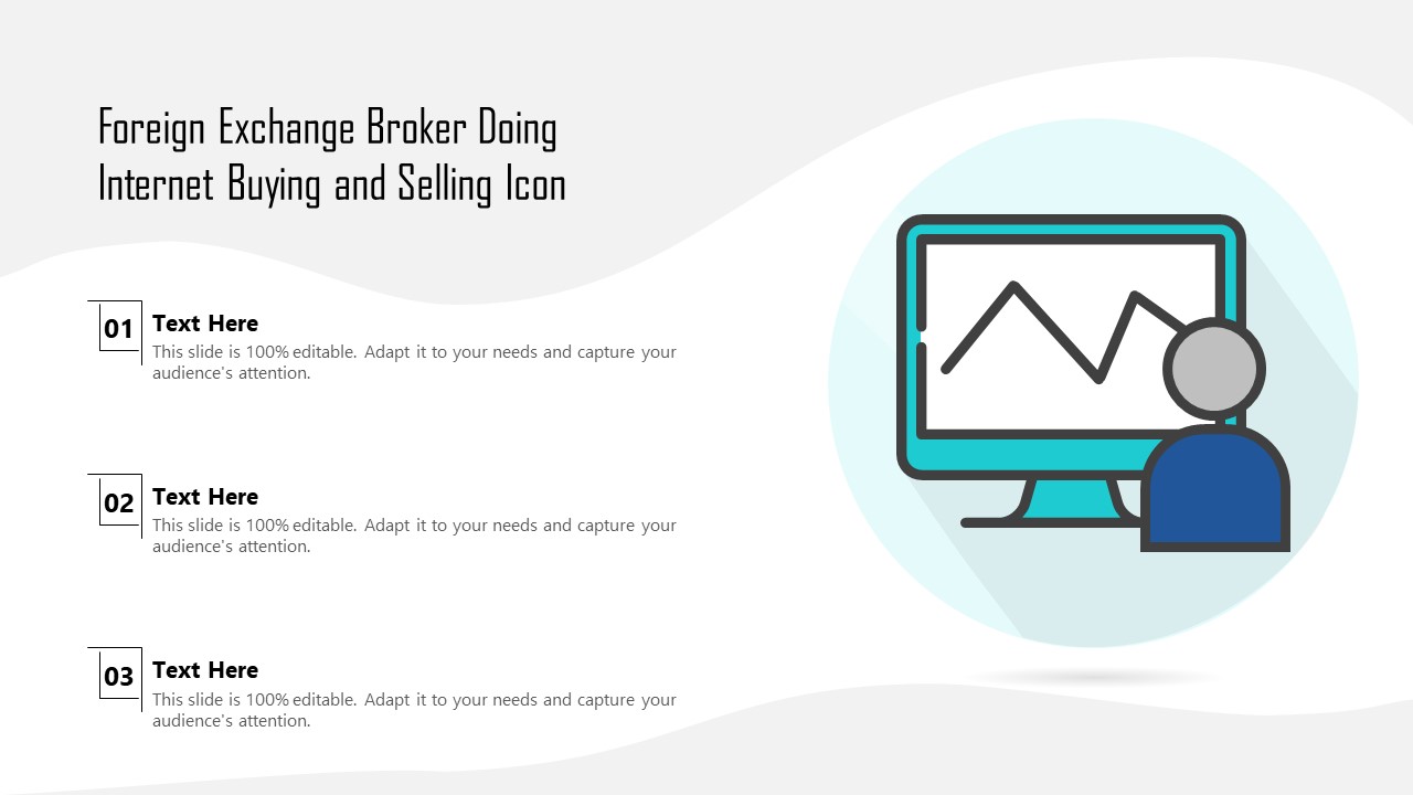 Foreign Exchange Broker Doing Internet Buying And Selling Icon Ppt PowerPoint Presentation Gallery Shapes PDF