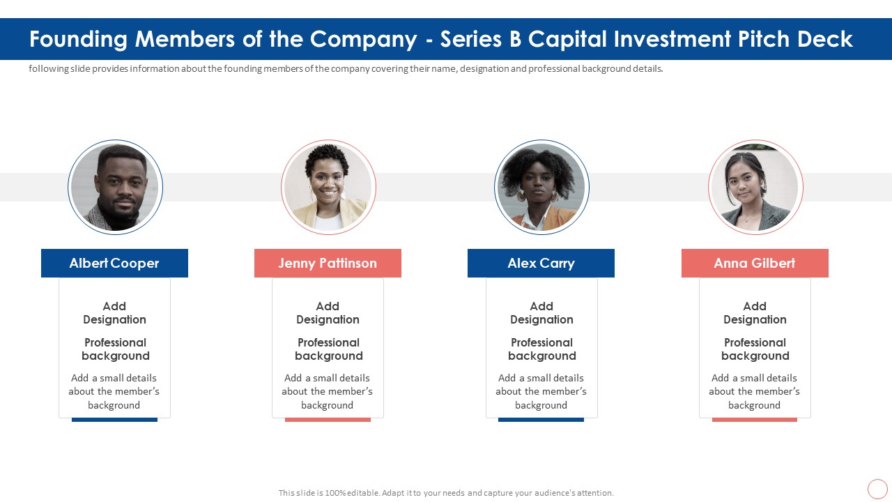 Founding Members Of The Company Series B Capital Investment Pitch Deck Ppt Model Deck PDF