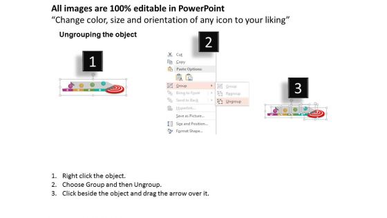 Four Arrow Steps On Target Powerpoint Templates