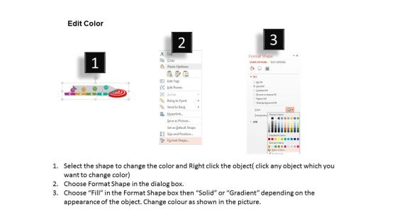 Four Arrow Steps On Target Powerpoint Templates