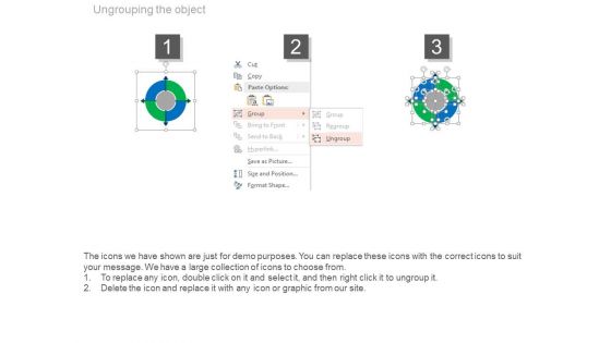 Four Arrows Circle Chart Process Strategy Powerpoint Template