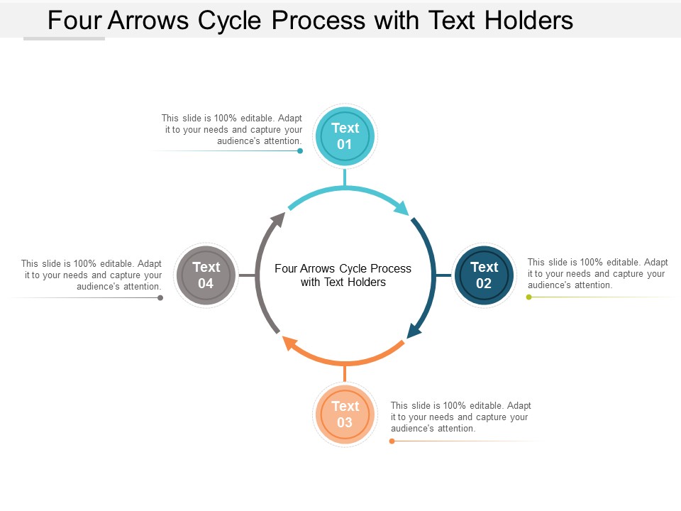 Four Arrows Cycle Process With Text Holders Ppt Powerpoint Presentation File Picture