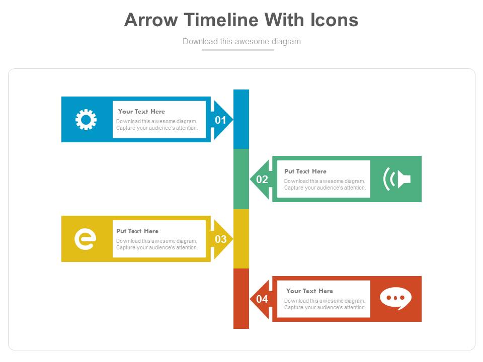 Four Arrows Signboard With Icons Powerpoint Template