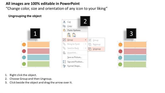 Four Banners With Bullet Points Powerpoint Templates