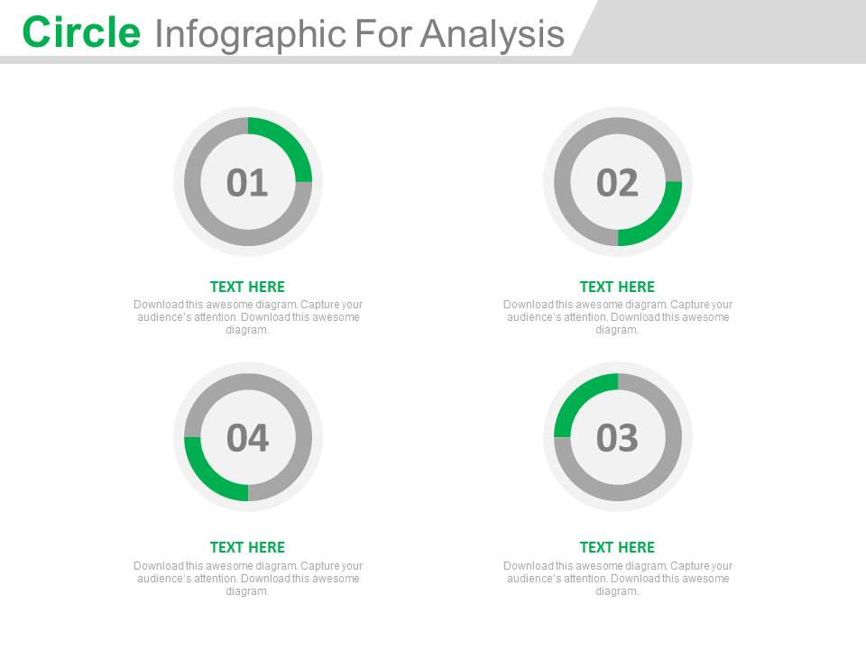Four Circle Steps For Process Analysis Powerpoint Slides