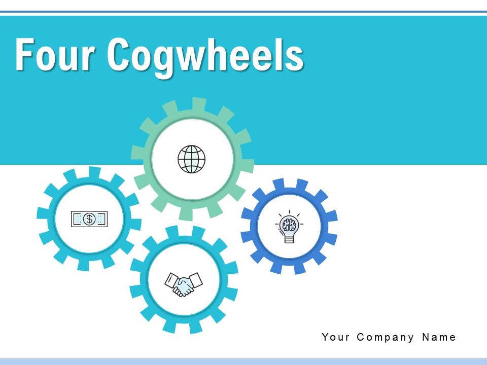 Four Cogwheels Gears Analysis Ppt PowerPoint Presentation Complete Deck