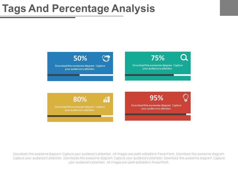 Four Colored Text Boxes With Icons Powerpoint Slides