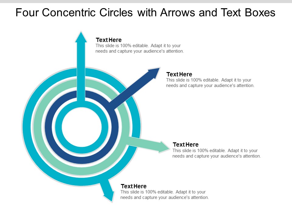 Four Concentric Circles With Arrows And Text Boxes Ppt Powerpoint Presentation Ideas Background Images