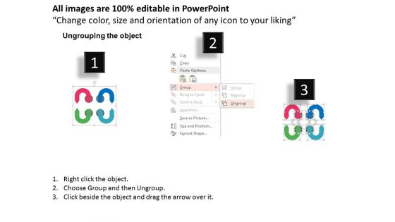 Four Curved Arrows Marketing Research Questions Powerpoint Template