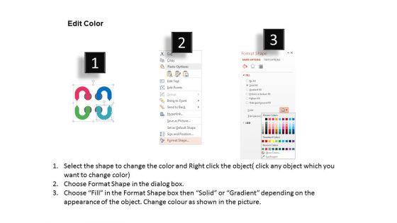 Four Curved Arrows Marketing Research Questions Powerpoint Template