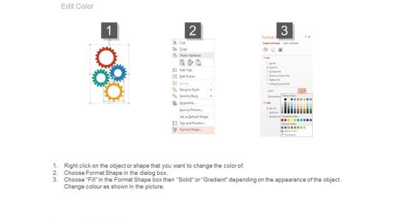 Four Gears Infographics For Advantage Positioning Powerpoint Template