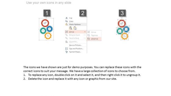 Four Gears Infographics For Advantage Positioning Powerpoint Template