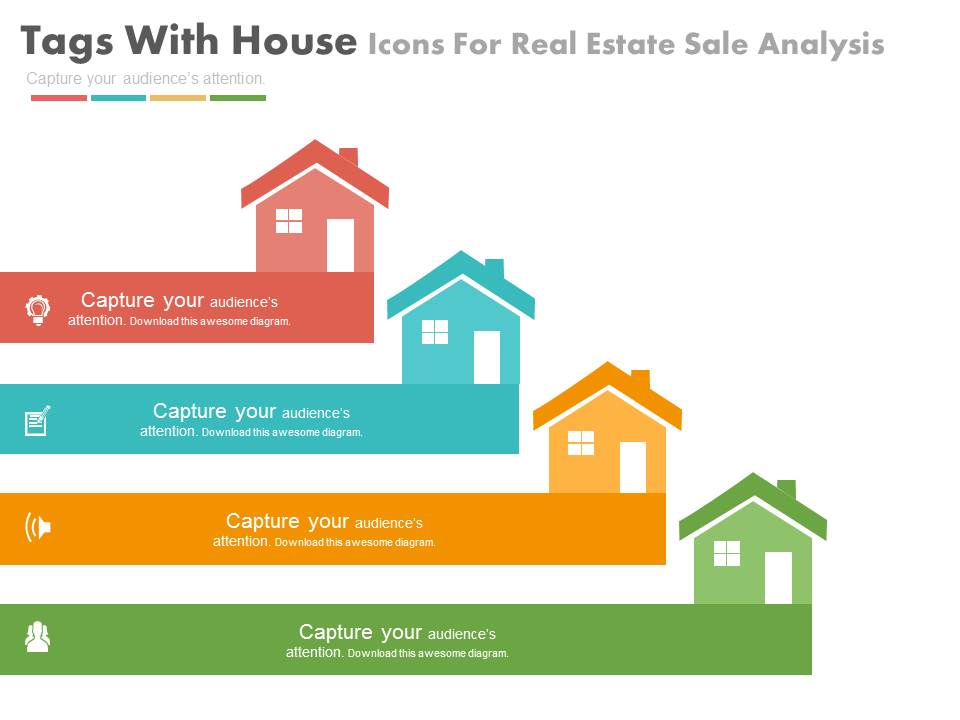 Four House Tags For Real Estate Market Powerpoint Slides
