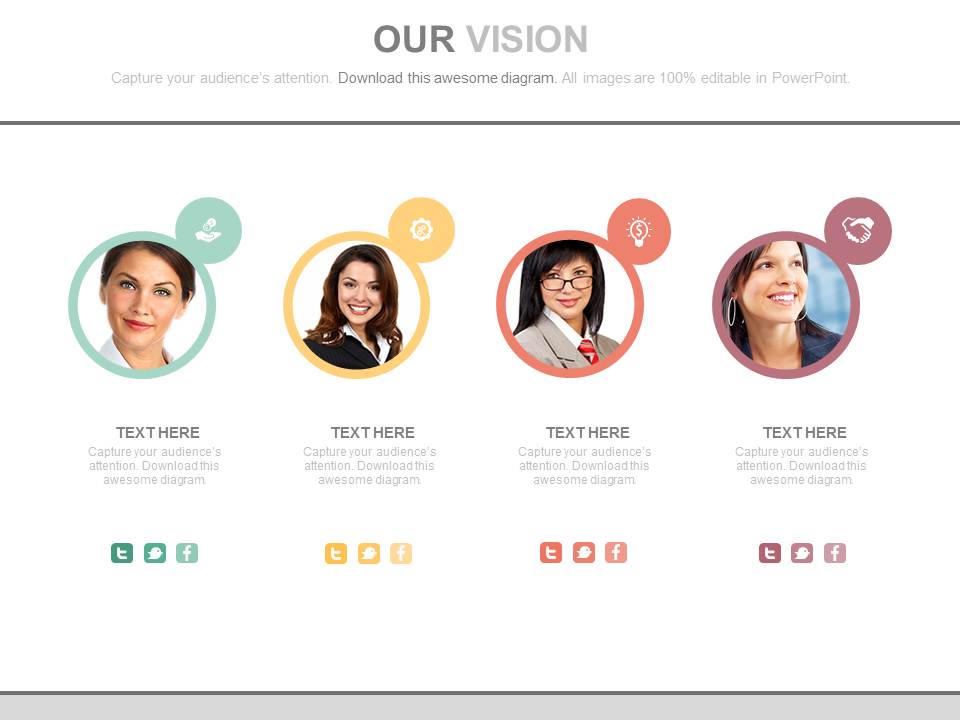 Four Members Of Management Team Powerpoint Slides