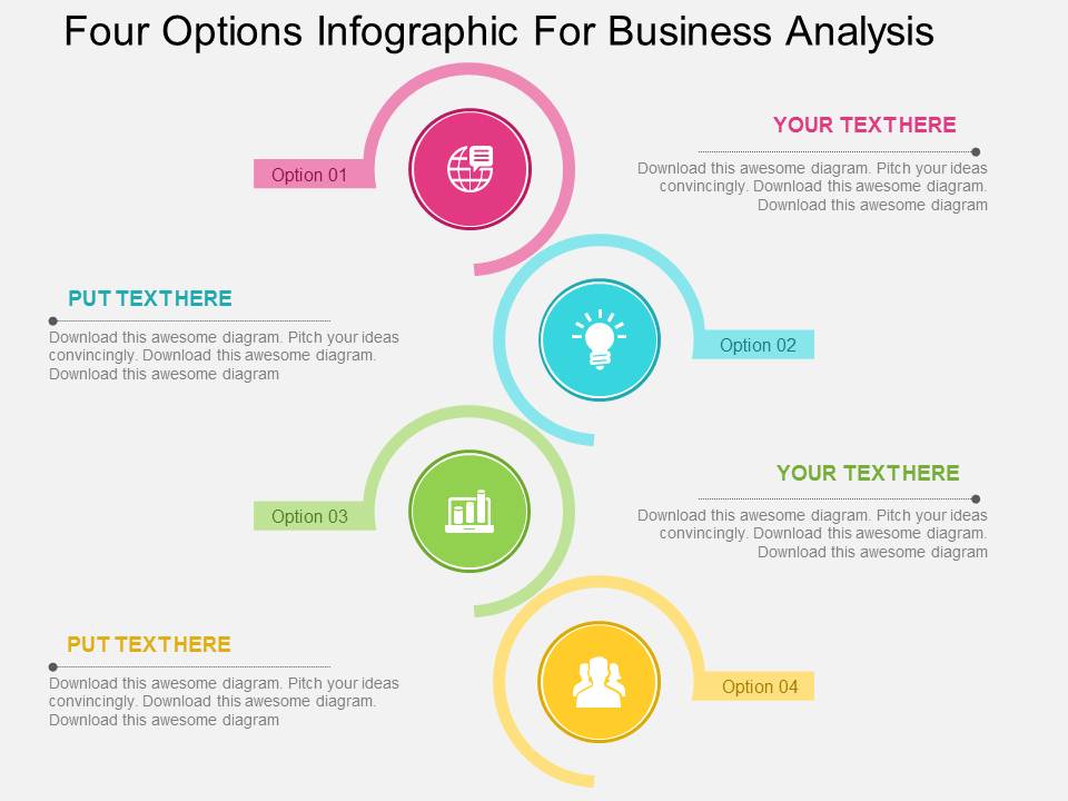Four Options Infographic For Business Analysis Powerpoint Templates